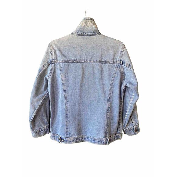 Vintage Jean Jacket Womens Size Medium Country Rodeo Western Paisley Denim Coat - Picture 2 of 11